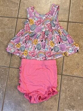 Bums and Roses peplum set 18-24 months